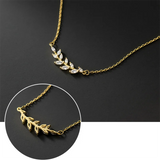 925 Silver Zircon Branch Pendant Necklace for Women