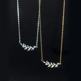 925 Silver Zircon Branch Pendant Necklace for Women