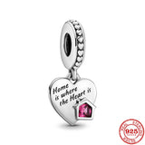 925 Sterling Silver Rose Dream Pen Dog Paw Pendant Charm Bead