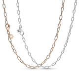 925 Silver Rose Logo Link Chain Anchor Necklace