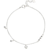 925 Silver Round Bead Love Bracelet Zirconia Party Gift
