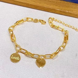 925 Silver Round Bracelet Geometric Shape Lucky Bracelet