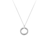 925 Silver Round Necklace Zircon Pendant Choker Women Jewelry