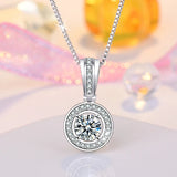 925 Silver Zircon Pendant Necklace Women Jewelry Gift