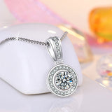 925 Silver Zircon Pendant Necklace Women Jewelry Gift