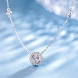 925 Silver Zirconia Necklace Heart Pendant Choker Birthday Gift
