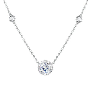 925 Silver Zirconia Necklace Heart Pendant Choker Birthday Gift