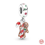 925 Silver Santa Claus Christmas Pendant Charm for Bracelet