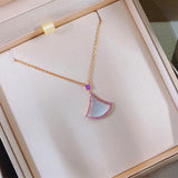 925 Silver Shell Malachite Skirt Necklace Women's European Style Jewelry