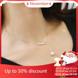 925 Silver Shell Pearl Necklace Pendant for Women Gift