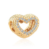 925 Silver Wish Clip Heart Dangle Bead for Bracelet DIY