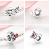 925 Silver CZ Snowflakes Cat Dog Stopper Beads for Bracelets