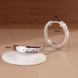 925 Silver Zircon Earrings Circle Round Fashionable Jewelry Birthday Gift