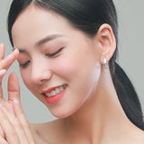 925 Silver Zircon Earrings Circle Round Fashionable Jewelry Birthday Gift
