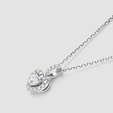 925 Silver Heart Shape Necklace Wedding Choker Gift Love Pendant