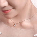 925 Silver Heart Shape Necklace Wedding Choker Gift Love Pendant