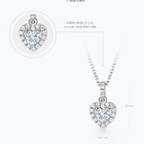 925 Silver Heart Shape Necklace Wedding Choker Gift Love Pendant