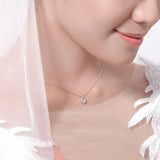 925 Silver Heart Shape Necklace Wedding Choker Gift Love Pendant