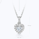 925 Silver Heart Shape Necklace Wedding Choker Gift Love Pendant