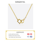 925 Silver Rectangle Circle Necklaces Double Square Pendant