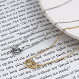 925 Silver Rectangle Circle Necklaces Double Square Pendant