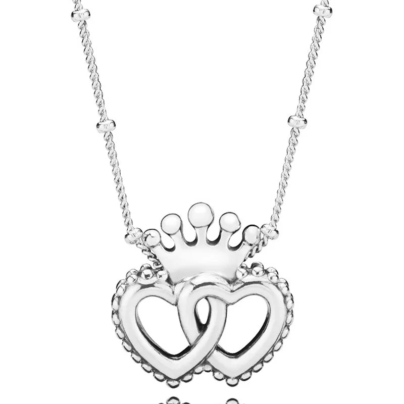 925 Silver Shooting Star Pave & Beads I-D Collier Pendant & Necklace