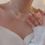 925 Silver Bead Snake Chain Choker Set NK119