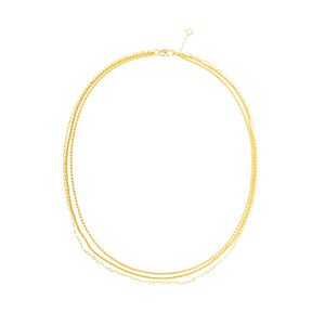 925 Silver Snake Chain 3 Layers 18K Choker Necklace NK145
