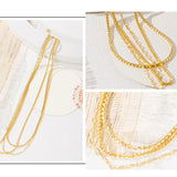 925 Silver Snake Chain 3 Layers 18K Choker Necklace NK145