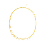 925 Silver Snake Chain 3 Layers 18K Choker Necklace NK145