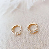 925 Silver Pearl Hoop Earrings Plated Round Earring for Women