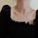 925 Silver Snake Bone Chain Round Beads Clavicle Chain Wedding Gift