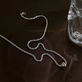 925 Silver Snake Bone Chain Round Beads Clavicle Chain Wedding Gift