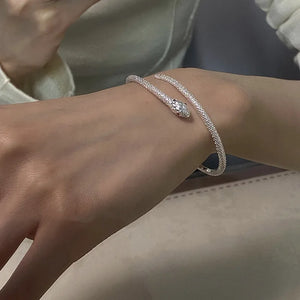 925 Silver Snake Bracelet Quirky Animal Hand Jewelry Gift for Women