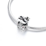 925 Sterling Silver Snowflake Pendant Charm Bead for Bracelet DIY Jewelry