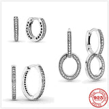 925 Silver Sparkle DoubleHoop Pav? Heart Earrings For Women