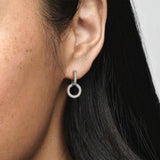 925 Silver Sparkle DoubleHoop Pav? Heart Earrings For Women