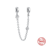 925 Silver Family Tree Heart Charm Bead Pendant Bracelet DIY Jewelry