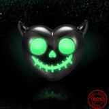 925 Sterling Silver Sparkle in the Dark Bulb Glow-worm Cat Bead charm