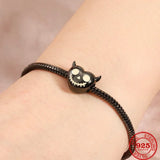 925 Sterling Silver Sparkle in the Dark Bulb Glow-worm Cat Bead charm