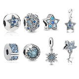 925 Silver Stars Pav? Charm Bead Bracelet DIY Jewelry