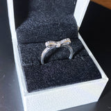 925 Sterling Silver Bow CZ Ring for Women Girl Engagement Jewelry