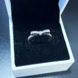 925 Sterling Silver Bow CZ Ring for Women Girl Engagement Jewelry