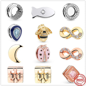 925 Silver Pav? Circle Clip Charm Bead For Bracelet DIY Jewelry