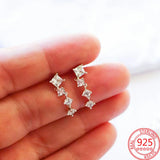925 Silver Family Tree Stud Earrings Crown Hoops