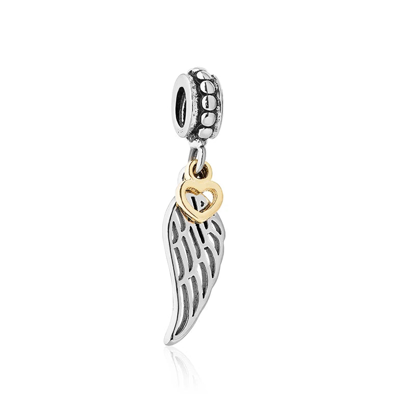 925 Sterling Silver Sparkling Paw Print & Heart Baby Shoe Charm