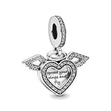 925 Sterling Silver Sparkling Paw Print & Heart Baby Shoe Charm