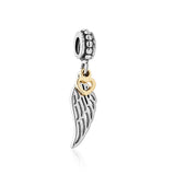 925 Sterling Silver Sparkling Paw Print & Heart Baby Shoe Charm