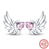 925 Silver Pink Style Hoops Earrings Flower Heart Love Cat Jewelry