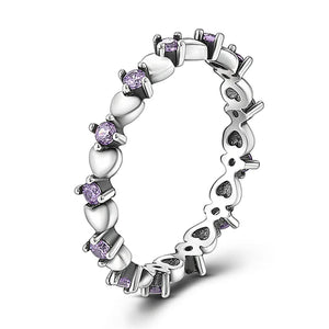 925 Sterling Silver Sparkling Heart Ring For Women